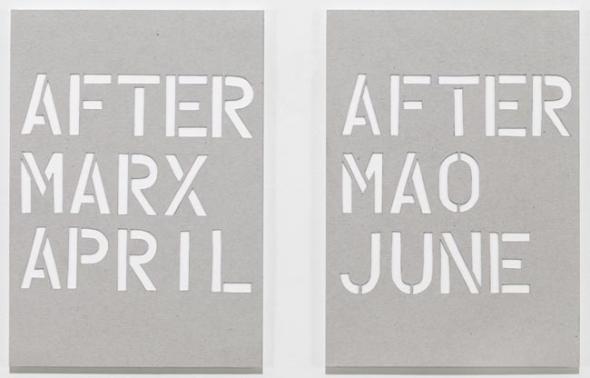 Study for After Marx April, After Mao June, 2009. Pencil on shirt card 26,2 x 19,7 cm.